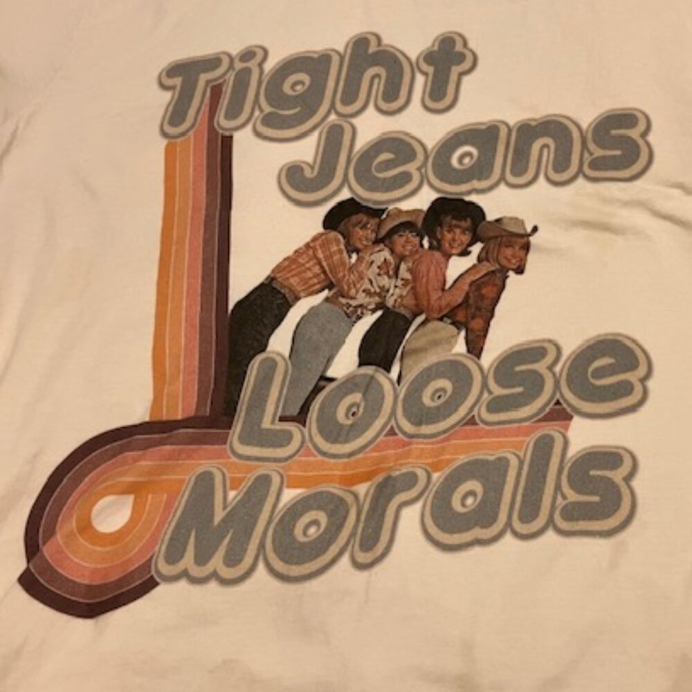 Graphics Tight Jeans Loose Morals Retro Tee Shirt